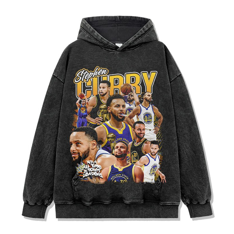 STEPHEN CURRY VINTAGE HOODIE – שחור שטוף