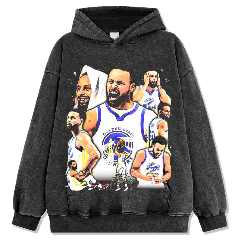 STEPHEN CURRY VINTAGE HOODIE – שחור שטוף