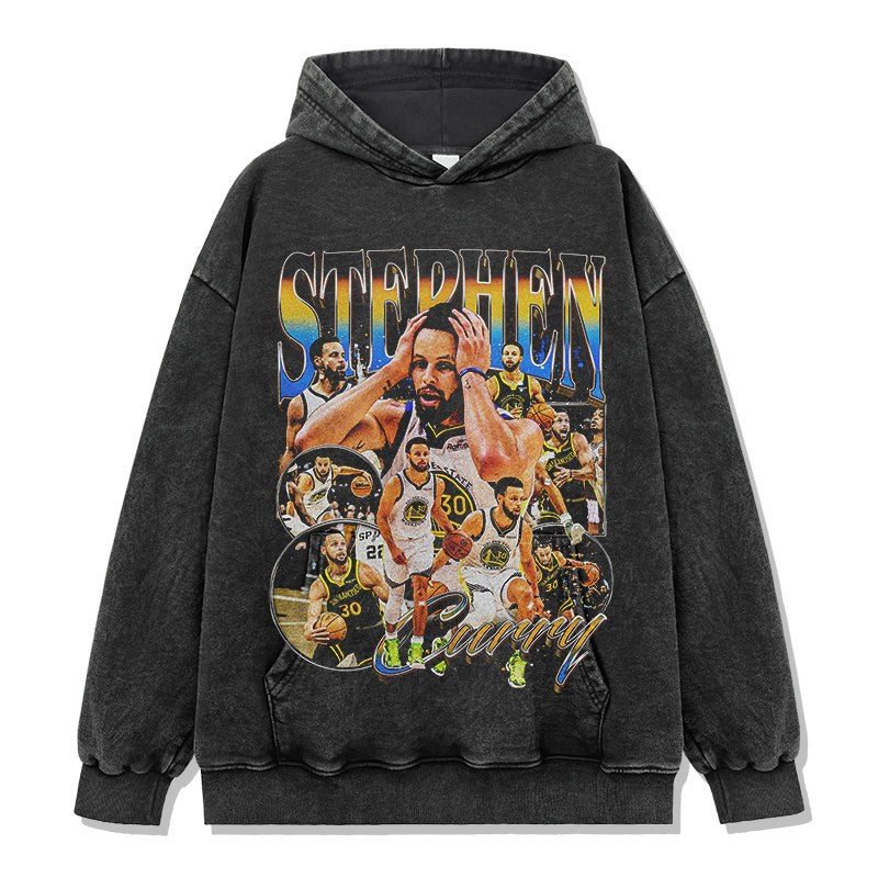 STEPHEN CURRY VINTAGE HOODIE – שחור שטוף
