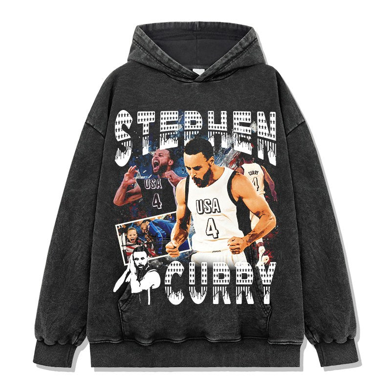 STEPHEN CURRY VINTAGE HOODIE – שחור שטוף