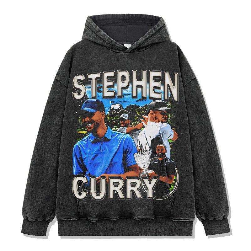STEPHEN CURRY VINTAGE HOODIE – שחור שטוף