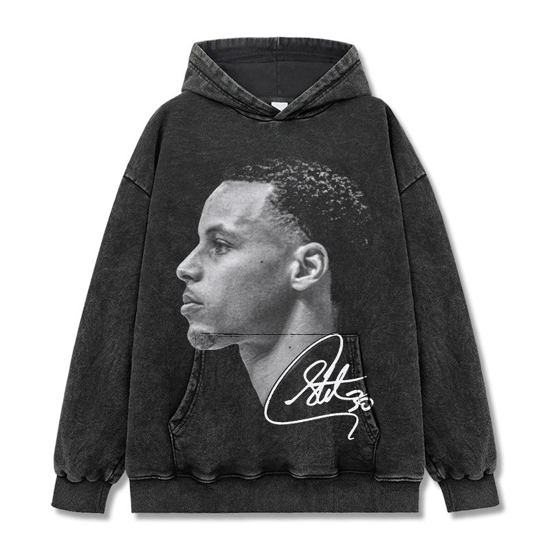 STEPHEN CURRY VINTAGE HOODIE – שחור שטוף