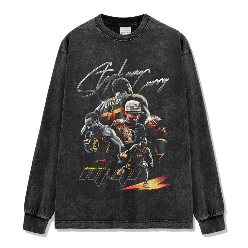 STEPHEN CURRY LONG SLEEVE – שחור שטוף