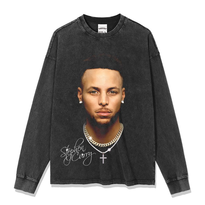 STEPHEN CURRY LONG SLEEVE – שחור שטוף