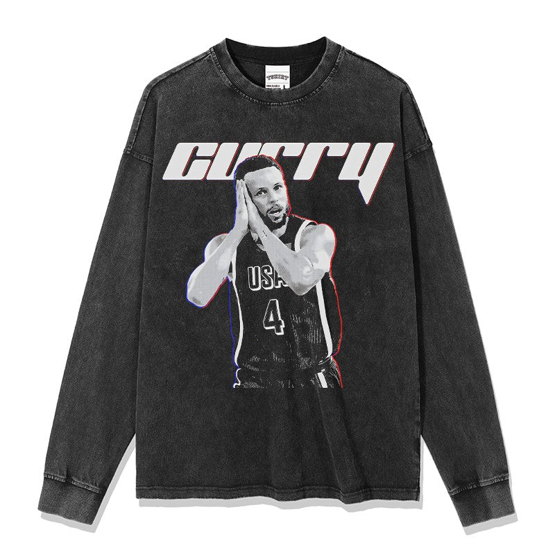 STEPHEN CURRY LONG SLEEVE – שחור שטוף