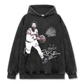 DERRICK ROSE VINTAGE HOODIE – שחור שטוף
