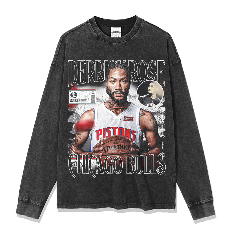 DERRICK ROSE LONG SLEEVE – שחור שטוף