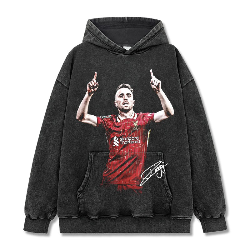 DIOGO JOTA VINTAGE HOODIE – שחור שטוף