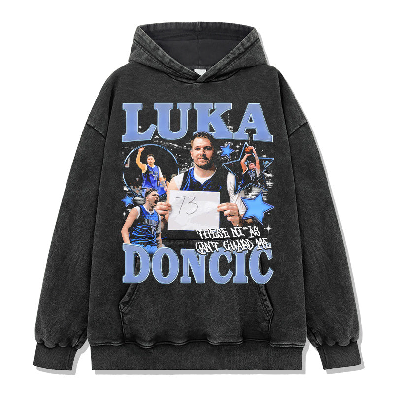 LUKA DONCIC VINTAGE HOODIE – שחור שטוף