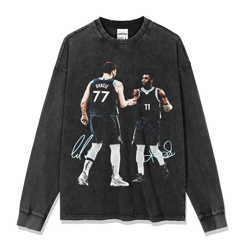 LUKA DONCIC & KYRIE IRVING LONG SLEEVE – שחור שטוף