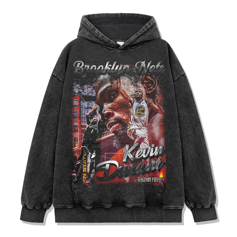 KEVIN DURANT VINTAGE HOODIE – שחור שטוף
