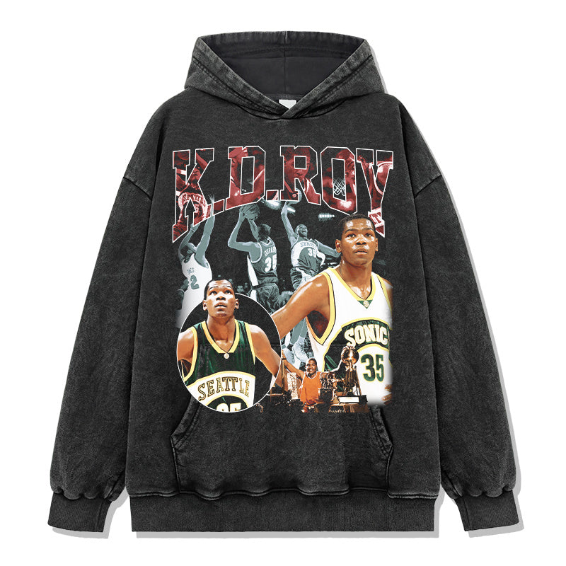 KEVIN DURANT VINTAGE HOODIE – שחור שטוף