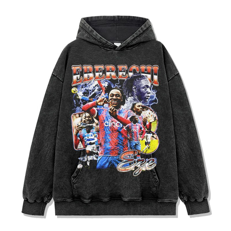EBERECHI EZE VINTAGE HOODIE – שחור שטוף