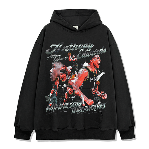ANTHONY EDWARDS VINTAGE HOODIE – שחור