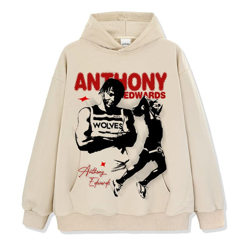 ANTHONY EDWARDS VINTAGE HOODIE – שמנת