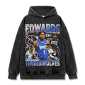 ANTHONY EDWARDS VINTAGE HOODIE – שחור שטוף
