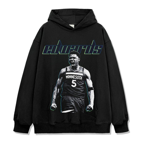 ANTHONY EDWARDS VINTAGE HOODIE – שחור