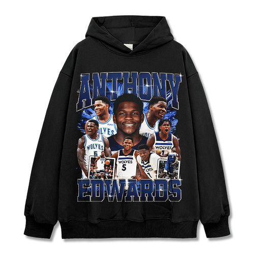ANTHONY EDWARDS VINTAGE HOODIE – שחור