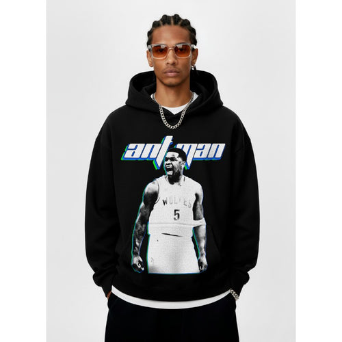 ANTHONY EDWARDS VINTAGE HOODIE – שחור