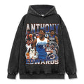 ANTHONY EDWARDS VINTAGE HOODIE – שחור שטוף