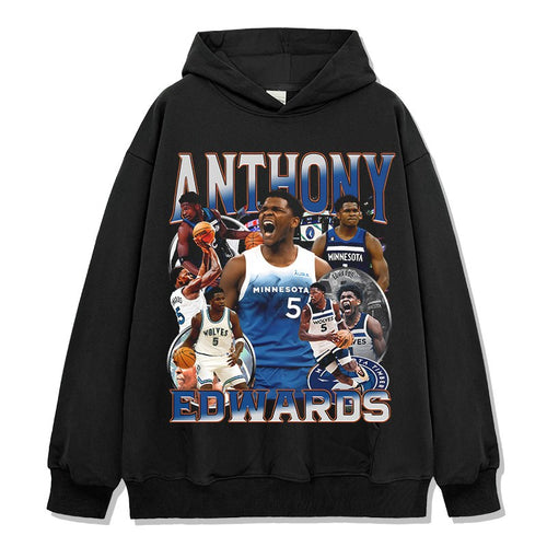 ANTHONY EDWARDS VINTAGE HOODIE – שחור