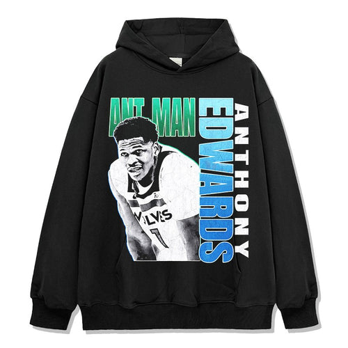 ANTHONY EDWARDS VINTAGE HOODIE – שחור