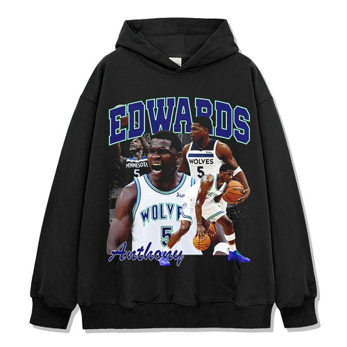 ANTHONY EDWARDS VINTAGE HOODIE – שחור