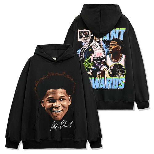 ANTHONY EDWARDS VINTAGE HOODIE – שחור