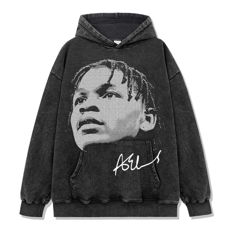 ANTHONY EDWARDS VINTAGE HOODIE – שחור שטוף