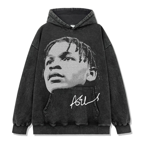 ANTHONY EDWARDS VINTAGE HOODIE – שחור שטוף
