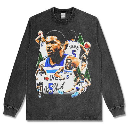 ANTHONY EDWARDS LONG SLEEVE – שחור שטוף