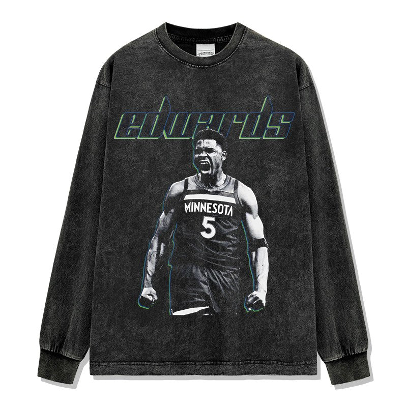 ANTHONY EDWARDS LONG SLEEVE – שחור שטוף