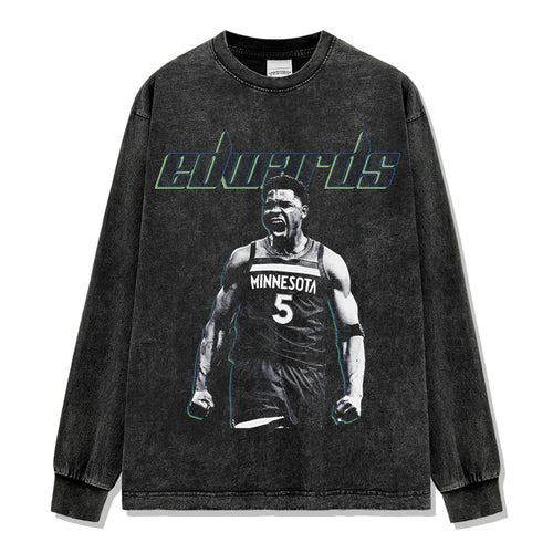 ANTHONY EDWARDS LONG SLEEVE – שחור שטוף