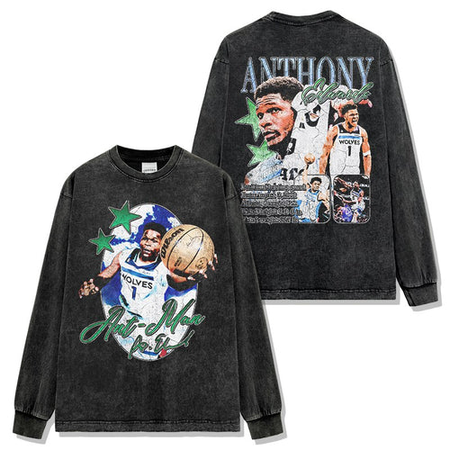 ANTHONY EDWARDS LONG SLEEVE – שחור שטוף