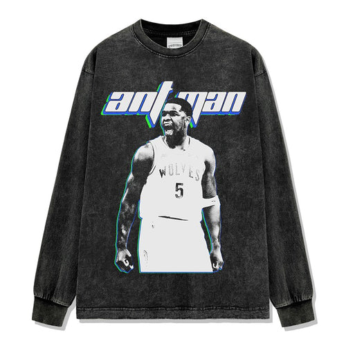 ANTHONY EDWARDS LONG SLEEVE – שחור שטוף