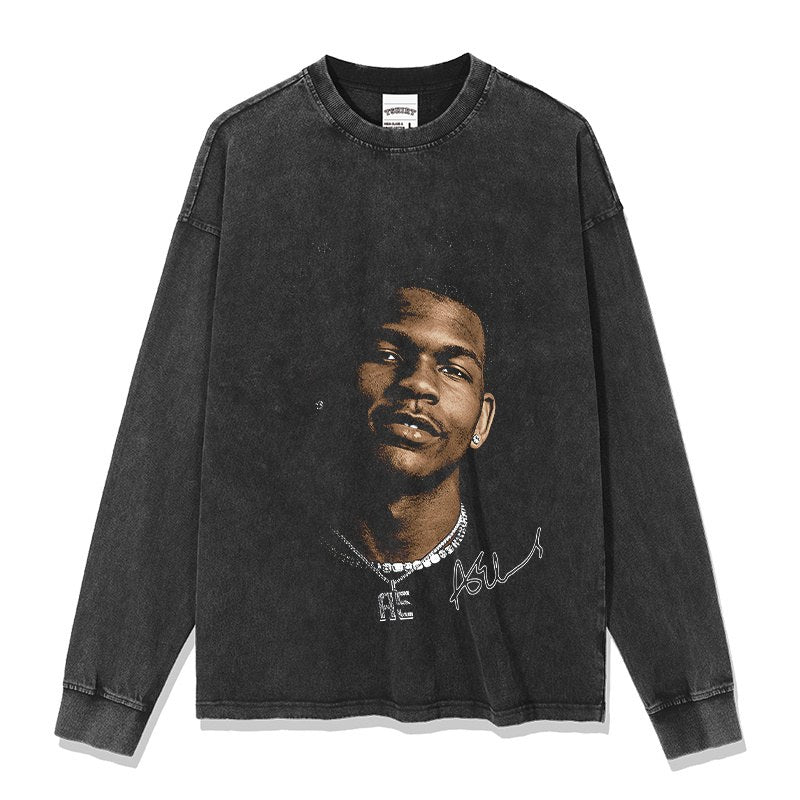 ANTHONY EDWARDS LONG SLEEVE – שחור שטוף