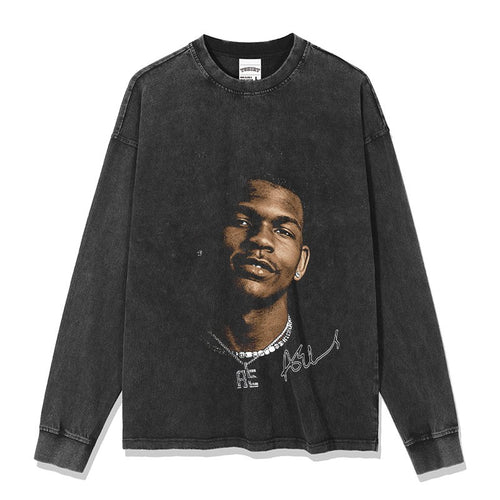 ANTHONY EDWARDS LONG SLEEVE – שחור שטוף