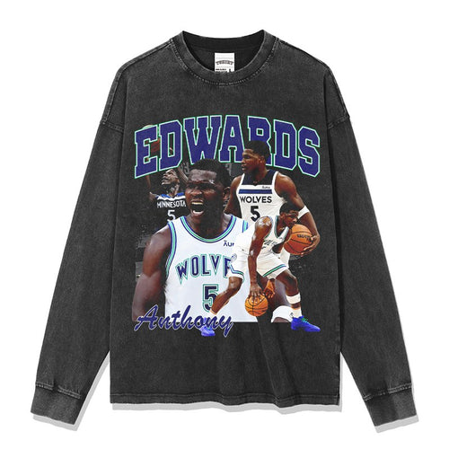 ANTHONY EDWARDS LONG SLEEVE – שחור שטוף