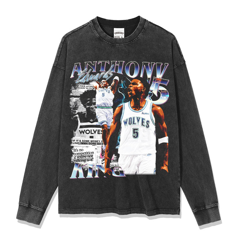 ANTHONY EDWARDS LONG SLEEVE – שחור שטוף