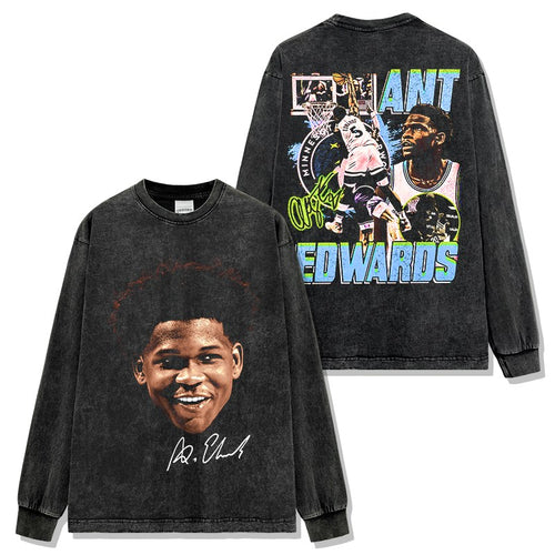 ANTHONY EDWARDS LONG SLEEVE – שחור שטוף