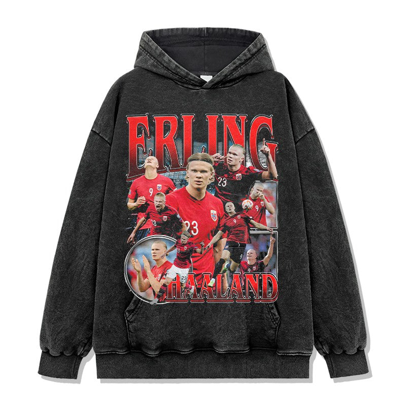 HAALAND VINTAGE HOODIE – שחור שטוף