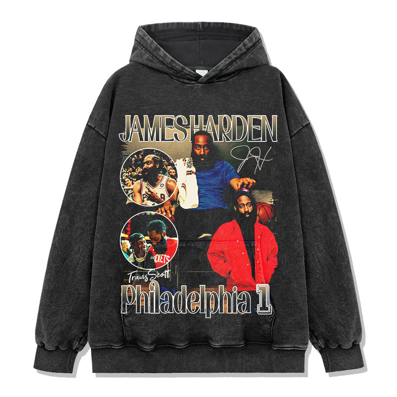 JAMES HARDEN VINTAGE HOODIE – שחור שטוף