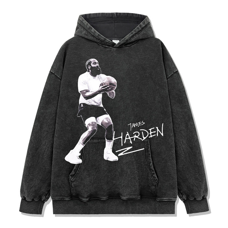 JAMES HARDEN VINTAGE HOODIE – שחור שטוף