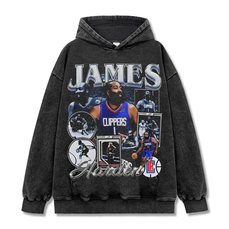 JAMES HARDEN VINTAGE HOODIE – שחור שטוף