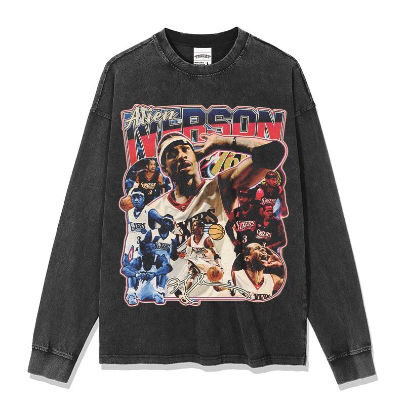ALLEN IVERSON LONG SLEEVE – שחור שטוף