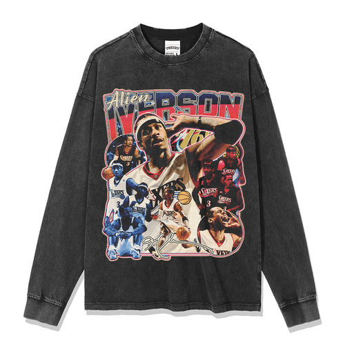 ALLEN IVERSON LONG SLEEVE – שחור שטוף