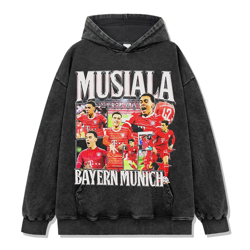 JAMAL MUSIALA VINTAGE HOODIE – שחור שטוף