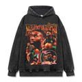 JAYLEN BROWN VINTAGE HOODIE – שחור שטוף