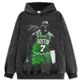 JAYLEN BROWN VINTAGE HOODIE – שחור שטוף