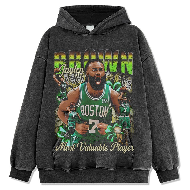 JAYLEN BROWN VINTAGE HOODIE · LEGEND